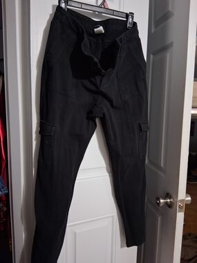 Time and Tru Black Cargo Jumpsuit Pants